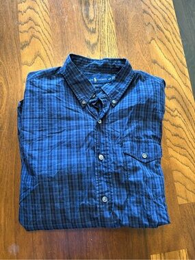 Ralph Lauren Blue & Black Plaid Button-Down Shirt